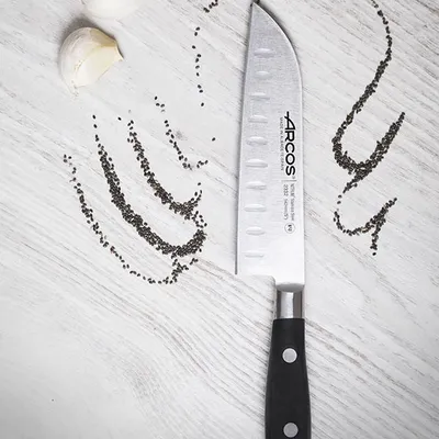 Нож поварской «Ривьера» сталь нерж.,полиоксиметилен ,L=260/140,B=44мм черный,металлич., изображение 2