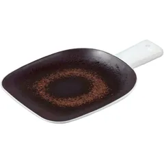 Serving dish “Estia” with handle  porcelain ,H=35,L=250,B=170mm brown,white