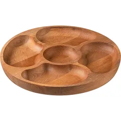 Менажница 5 секций овальных бук D=250,H=25мм св. дерево