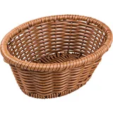 Oval wicker bread basket  polyrottan , H=8, L=23, B=18cm  brown.