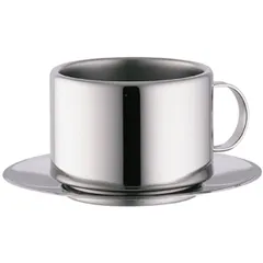 Tea pair stainless steel 250ml D=90,H=90,B=145mm metal.