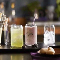 Бокал для пива банка стекло 454мл D=70,H=133мм прозр., изображение 4