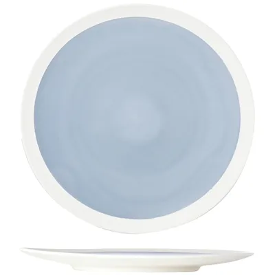 Тарелка десертная керамика D=233,H=15мм голуб.,белый