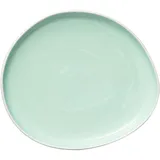 Plate “Ninfa” small  porcelain , H=35, L=280, B=250mm  white, turquoise.