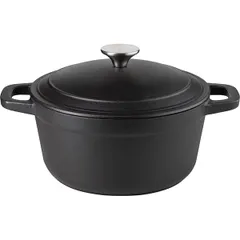 Кастрюля для запекания с матовым покрытием чугун 2,6л D=20,H=16см черный