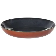 Deep dish  ceramics  D=235, H=45mm  blue, brown.