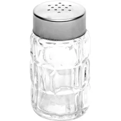 Salt shaker “Facette”  glass, metal  35 ml  D=35, H=65 mm  transparent, metal.