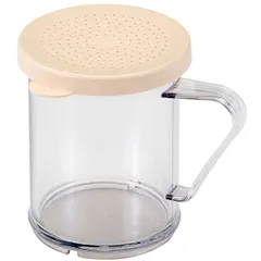 Container for seasonings with holes  polycarbonate  300 ml  D=80, H=95mm  transparent, beige.