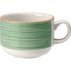 Tea cup “Rio Green”  porcelain  200 ml  D=8, H=6cm  white, green.