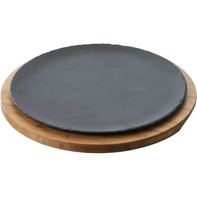 Блюдо для пиццы «Базальт» керамика D=32см черный,матовый, изображение 8