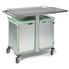 Thermostatic trolley for serving breakfasts with a table and compartments for gastronorm containers 1/1 2*6 tier