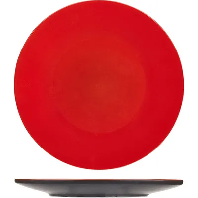 Тарелка «Кармин» мелкая керамика D=27см красный,черный, Диаметр (мм): 270