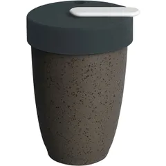 Mug with double wall  porcelain  250 ml  dark grey.