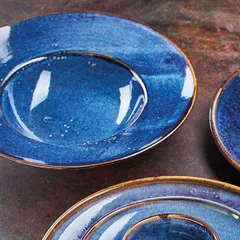 Тарелка для пасты «Ирис» фарфор 400мл D=280,H=55мм голуб., изображение 4