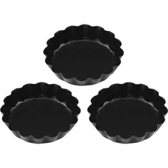 Baking dish (new art. 04147341)[3pcs] carb.steel,anti-stick coating D=60,H=6mm black