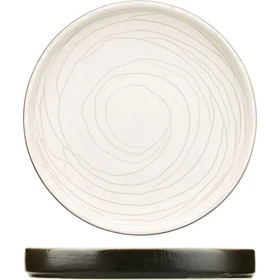 Тарелка «День и ночь» с бортом керамика D=185,H=25мм белый,черный