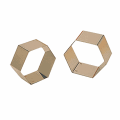 Pastry mold “Hexagon”[4pcs] stainless steel ,H=30,L=67,B=67mm