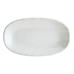 Блюдо сервировочное «Ирис» овальное фарфор ,L=24,B=14см белый,серый