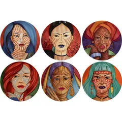 Тарелка «Анимае» в ассортименте набор[6шт] фарфор D=32см разноцветн.