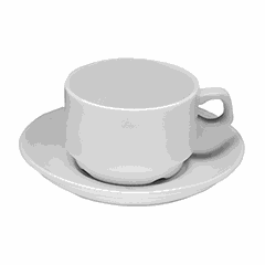 Чайная пара «Коллаж» фарфор 150мл D=77/130мм белый