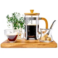 Френч-пресс стекло,металл 0,8л прозр.,бежев., изображение 3