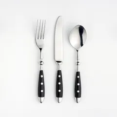 Ложка столовая «Дориа» сталь нерж. ,L=195/60,B=42мм металлич.,черный, изображение 2