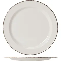 Plate “Brown Dapple” small  porcelain  D=25.2 cm  white, brown.