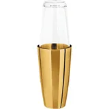 American shaker “Boston”  stainless steel, glass  0.7 l  D=9, H=29 cm  gold, clear.