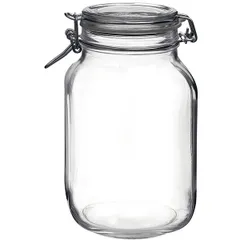 Square jar with a lid “Fido”  glass  2 l , H = 21.6, L = 12.5, B = 12.5 cm  clear.