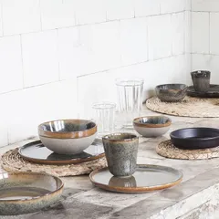 Блюдо «Серфис» глубокое керамика D=320,H=55мм олив.,коричнев., изображение 2