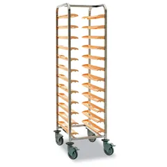 Trolley for trays and gastronorm containers 1/1, 12 tiers  stainless steel , H=170, L=62, B=51cm  silver, peach