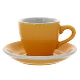 Кофейная пара «Эгг» фарфор 80мл D=65/115,H=55,L=85мм желт.