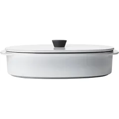 Serving dish “Karakter” with lid with handles ceramics 0.55l ,H=68,L=190,B=130mm white,black