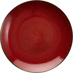 Plate “Jasper” small  porcelain  D=226, H=25mm  white, red