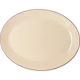 Блюдо «Кларет» овальное фарфор ,H=25,L=390,B=310мм бежев.,бордо
