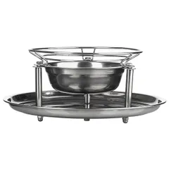 Сковорода «Садж Вок» без крышки с ручками и подставкой сталь нерж. D=360,H=67,L=380мм металлич., изображение 2