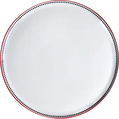 Блюдо «Мезень» Принц Крестики для пиццы фарфор D=320,H=11мм белый,красный, Цвет второй: Красный