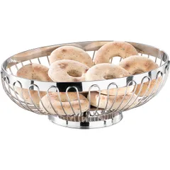 Корзина для хлеба плетеная овальная сталь нерж. ,H=65,L=195,B=150мм металлич., изображение 3