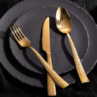 Нож столовый кованный «Палас Мартелато» сталь нерж. золотой, изображение 4