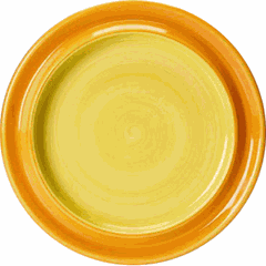 Plate “Freedom Yellow” small  porcelain  D=26cm  white, yellow.