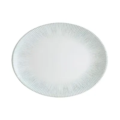 Блюдо сервировочное «Ирис» овальное фарфор ,L=36,B=28см белый,серый