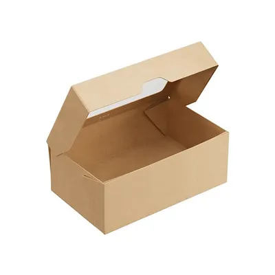 Контейнер бумажный OneBox с крышкой картон 1,2л ,H=85,L=150,B=100мм св.корич., Цвет: Светло-коричневый, Объем по данным поставщика (мл): 1200, изображение 2