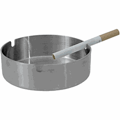 Ashtray stainless steel D=97,H=34mm metal.