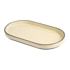 Блюдо для подачи «Блисс» с бортом фарфор ,H=27,L=304,B=174мм бежев., изображение 2