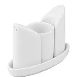 Набор для специй «Тренд» 3 предмета на подставке фарфор белый