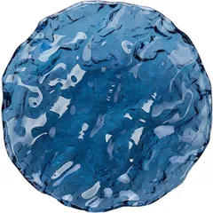 Salad bowl “Sea” glass D=24,H=4cm blue