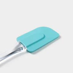 Лопатка кухонная «Профи» (до +90 °C) пластик,силикон ,L=24см голуб., изображение 3