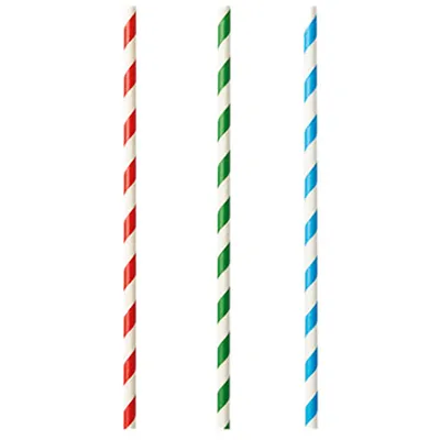 Трубочки «Спираль» без сгиба[100шт] бумага D=8,L=210мм разноцветн.