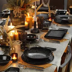 Тарелка «Нанокрем Блэк» с бортом фарфор D=240,H=18мм черный, изображение 4