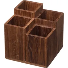 Органайзер для столовых приборов 4 отделения дуб ,H=14,8,L=15,B=15см, изображение 2